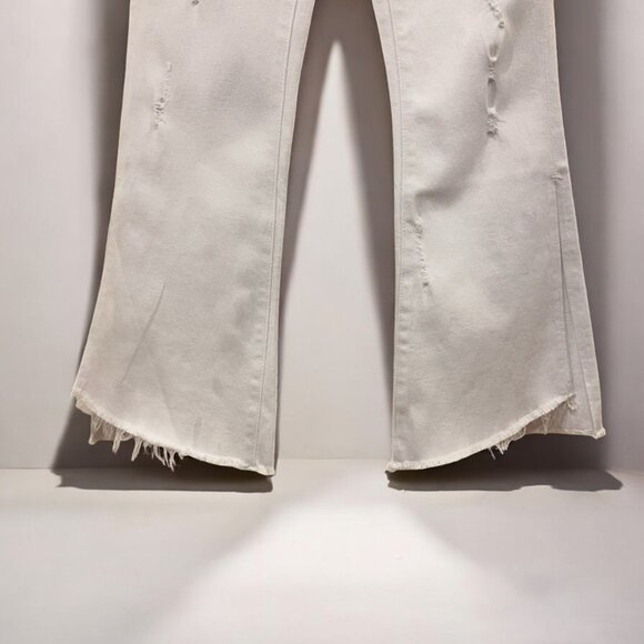 NWT Flying Monkey Denim Cotton Split Hem Mid Rise Crop Flare Jeans - Picture 5 of 12